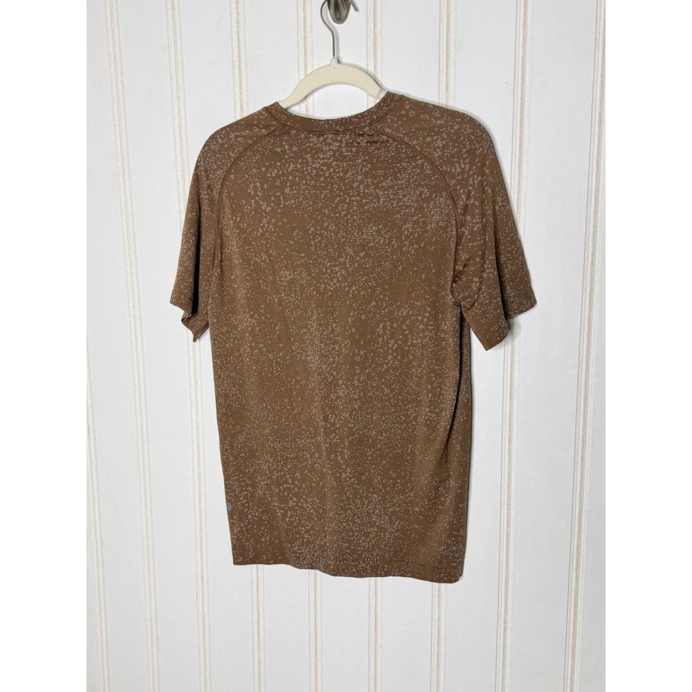 Lululemon Metal Vent Tech Short Sleeve Shirt Medium Brown Splatter Pattern 292 - Picture 7 of 8